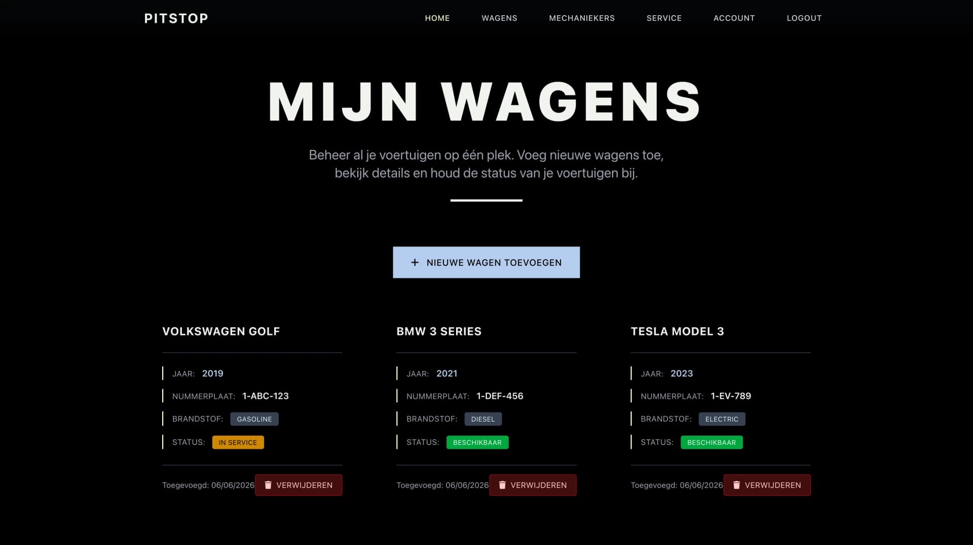 Pitstop Voertuigbeheer screenshot