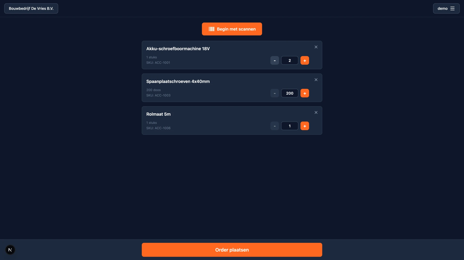 Scanapp interface screenshot
